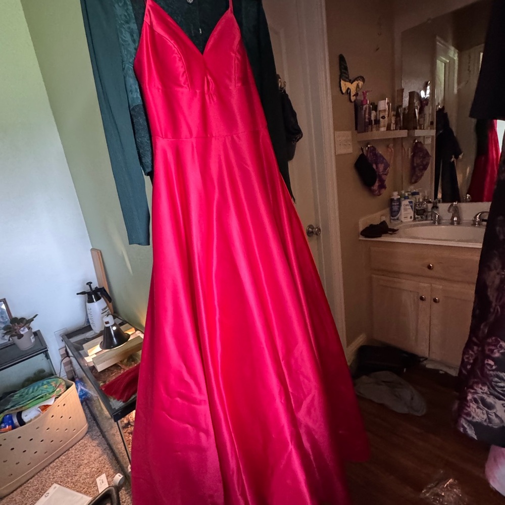 David's Bridal Red Prom Dress